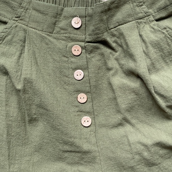 Army green linen pants - Picture 4 of 5